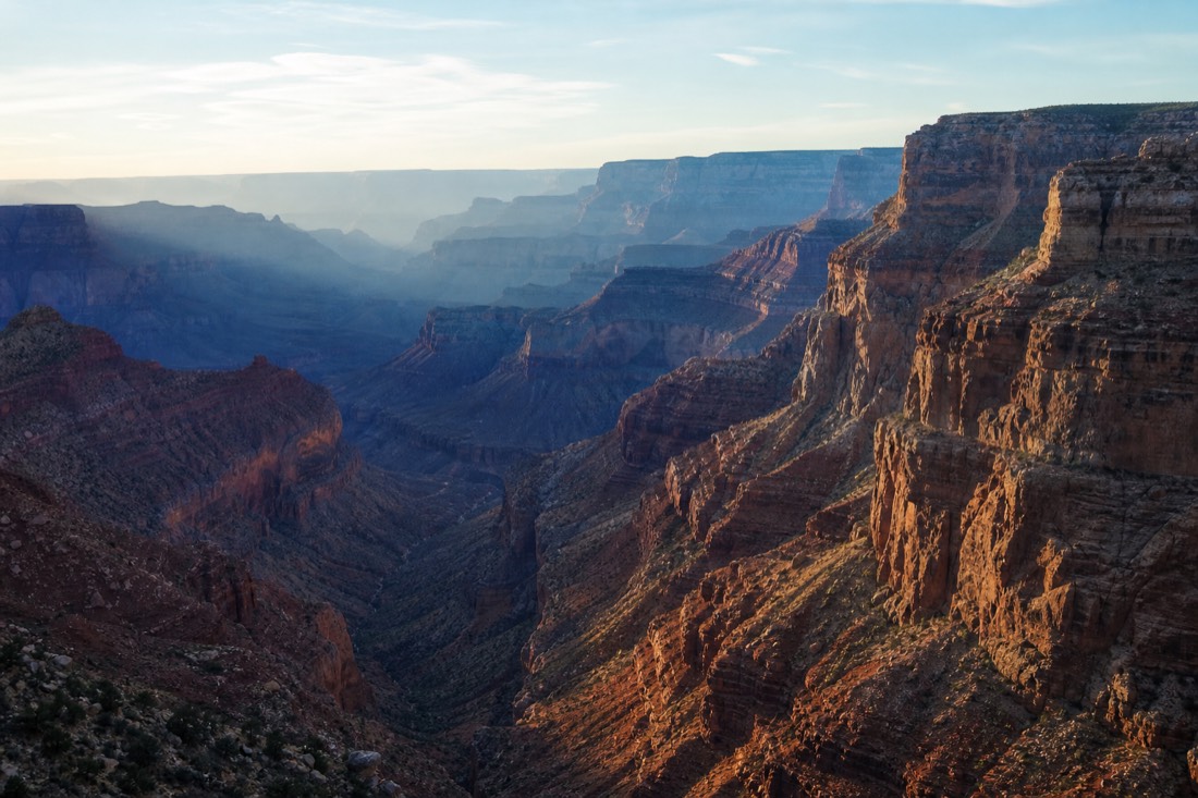 Endless side canyons and cliff bands of roadless Grand Canyon wilderness with no trails or buildings in sight